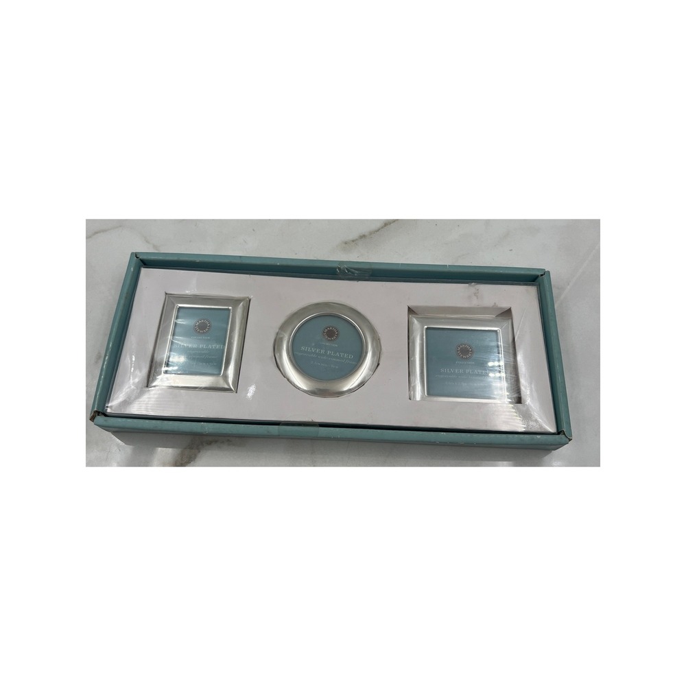 VTG Martha Stewart Collection Silver Plated Mini Picture Frame Set of 3